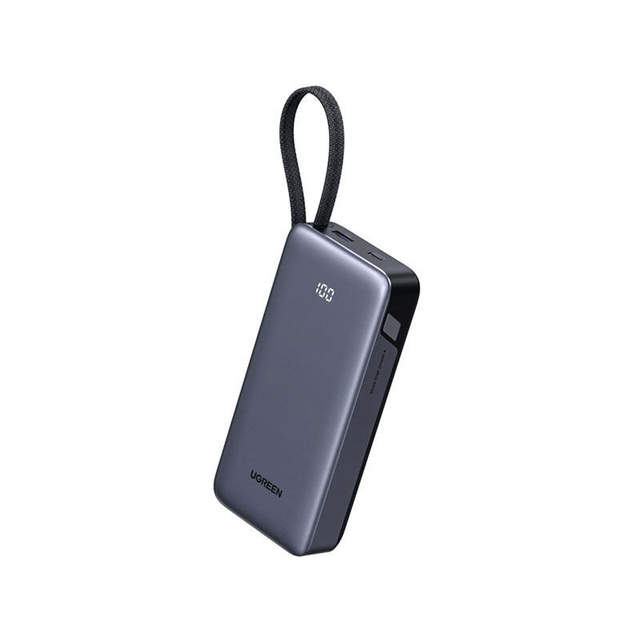 Ugreen 20000mAh Type-C USB Power Bank With Built-in Cable 55988B Grey