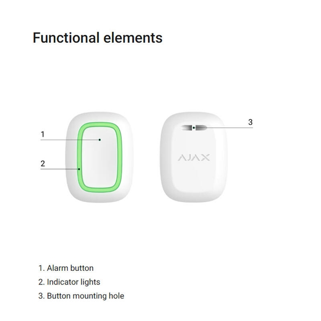 Ajax Button Jeweller White