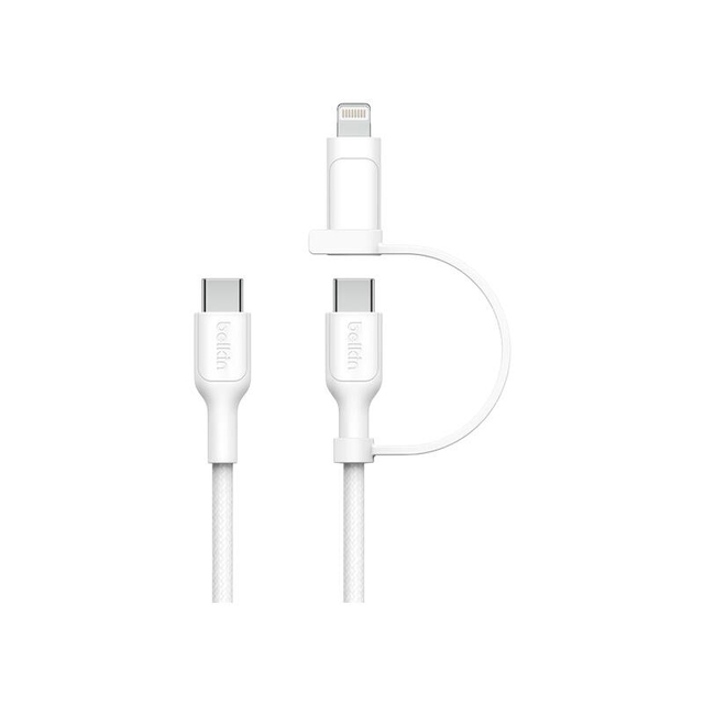 Belkin 2-in-1 USB-C and Lightning cable 1.5M CAC003hq1.5MWH White