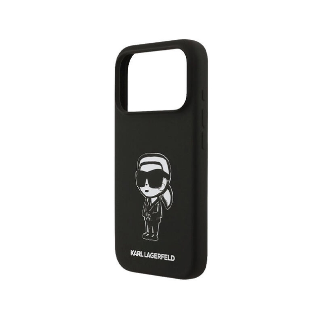 Karl Lagerfeld Hc Magsafe Silicone W/ Kl Sketch Logo Iphone 17 Pro KLHMP17LSKIGROK Black