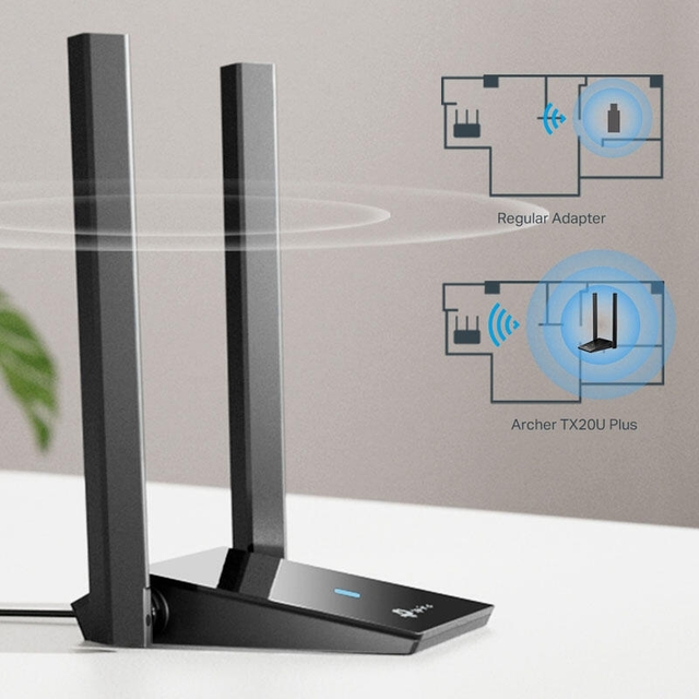 TP-Link Archer TX20U Plus AX1800 Dual Antennas High Gain Wireless USB Adapter Black