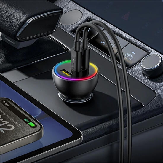 Baseus Multi-Port Fast Charge Car Charger CCU 152.5W Set with type-c cable C00036101111-00 Black