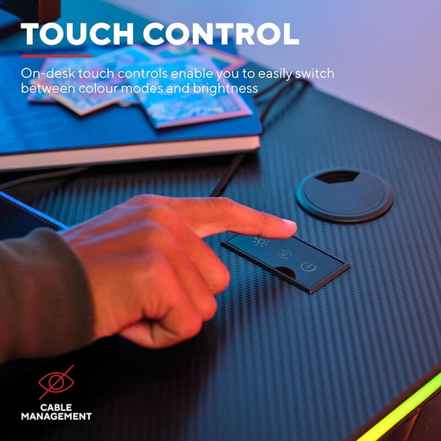 Trust Luminus RGB Gaming Desk GXT709 Black