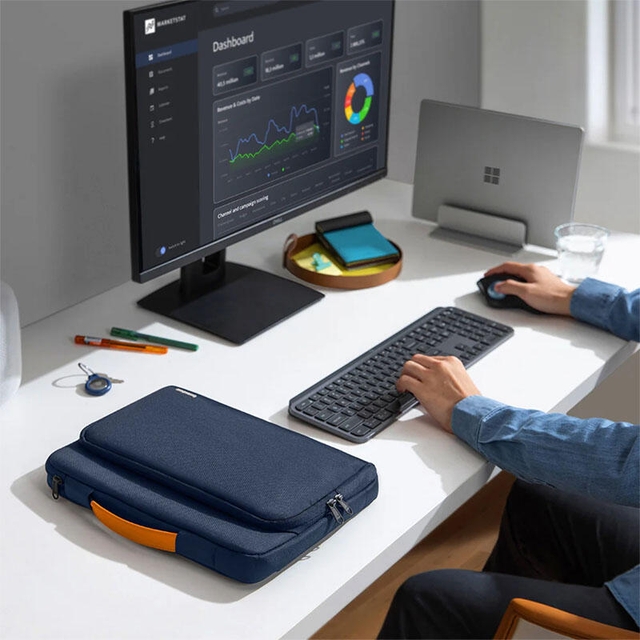Tomtoc Defender A14 Laptop Briefcase 14 A14F3B2 Navy Blue