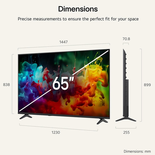 LG TV 65QNED70B6C Black