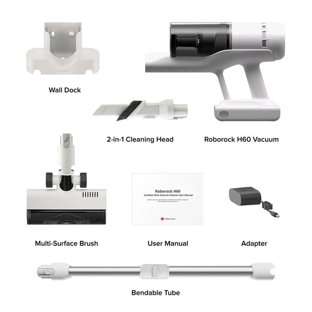 Roborock Cordless Stick Vacuum Cleaner H60 Grey