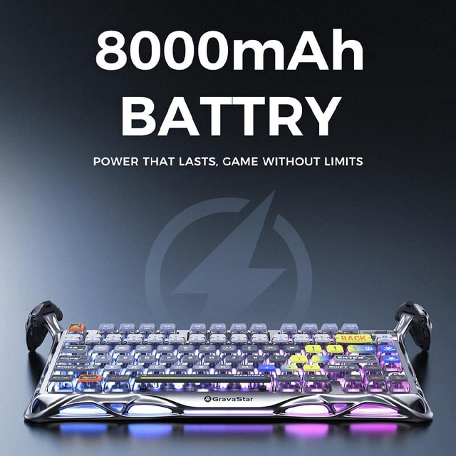 GravaStar Gaming Keyboard Mercury K1 Pro 75% Wireless Mechanical Interstellar Silver