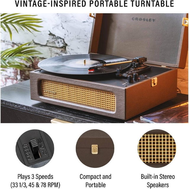 Crosley Voyager Turntable Cocoa