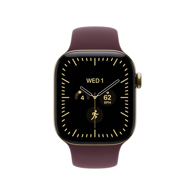 Apple Watch Series 12 GPS 42mm Radiant Gold Titanium Case with Burgundy Sport Band