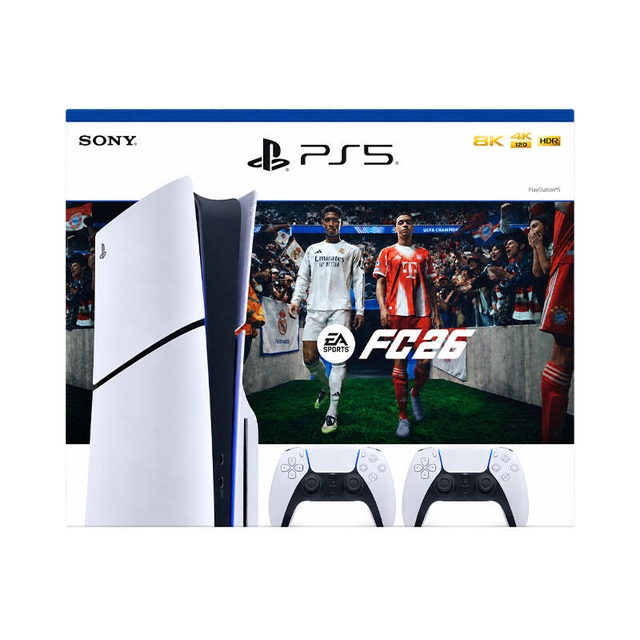 Sony PlayStation PS5 Slim 1TB With 2 Controllers EA Sports FC 26 Bundle White
