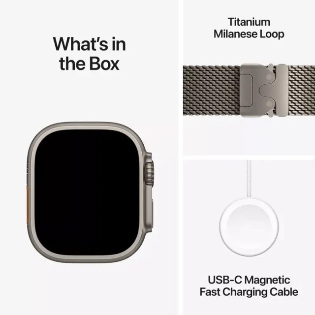 Apple Watch Ultra 4 GPS 49mm Natural Titanium Case with Natural Titanium Milanese Loop