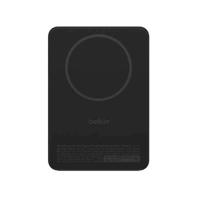 Belkin Slim Magnetic Wireless Power Bank Qi2 15W 5000mAh With Stand BPD011HQBK Black
