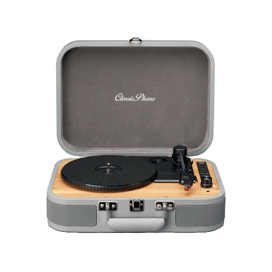 Lenco TT-116 Classic Phono Retro Bluetooth Turntable With Built-In Speakers Grey