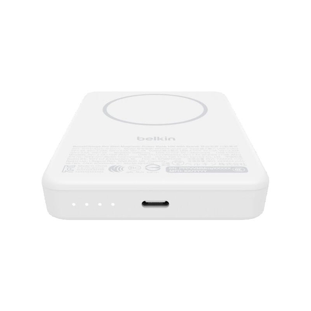 Belkin Slim Magnetic Wireless Power Bank Qi2 15W 10000mAh With Stand BPD016HQWH White