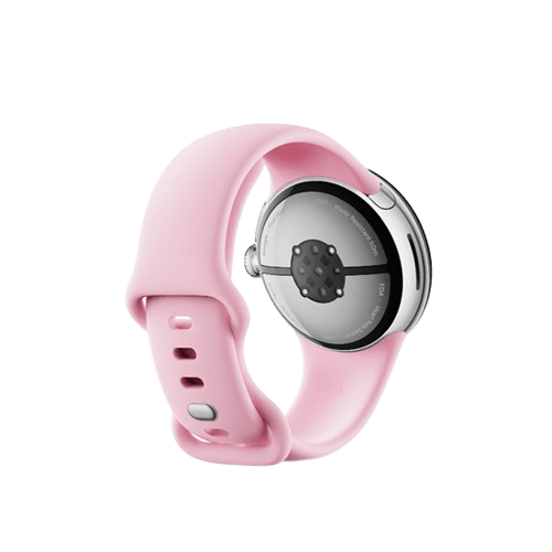 Google Pixel Watch 3 41mm Wi-Fi Polished Silver Aluminum Case with Rose Quartz Active Band