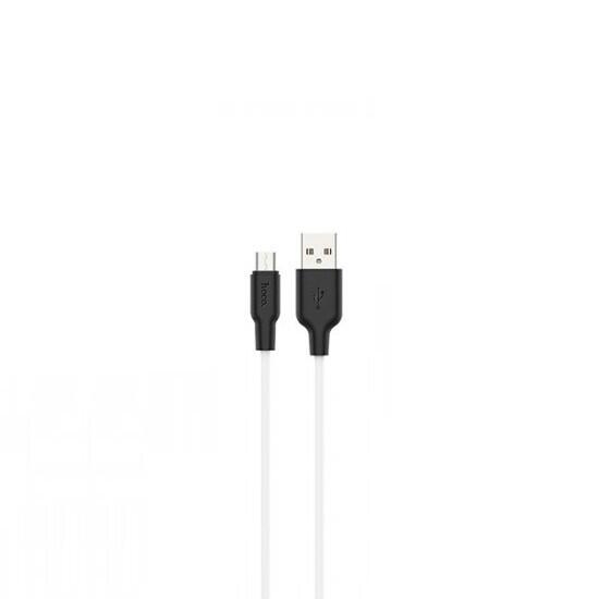 Hoco Silicone charging cable Micro X21 Black/white