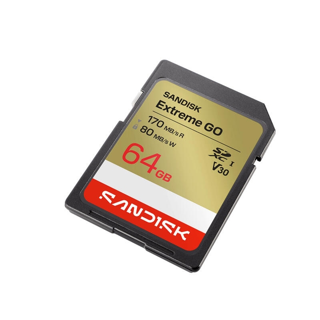 SanDisk 64GB Extreme SD/XC UHS-I Card 170MB/S V30/4K Class 10 SDSDXGN-064G-GNCIN