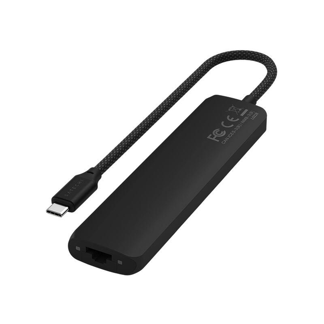 Satechi 7-in-1 USB-C Slim Multiport Adapter with Ethernet ST-P7SK Black