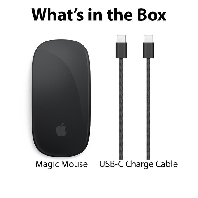 Apple Magic Mouse USB-c Black Multi-Touch Surface MXK63 Black