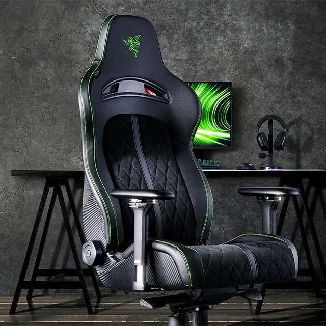 Razer Gaming Chair Enki Pro PU Leather RZ38-03710100-R3G1 Black/Green