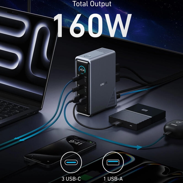 Anker Prime Charging Docking Station 14in1 160W A83B63A1 Black