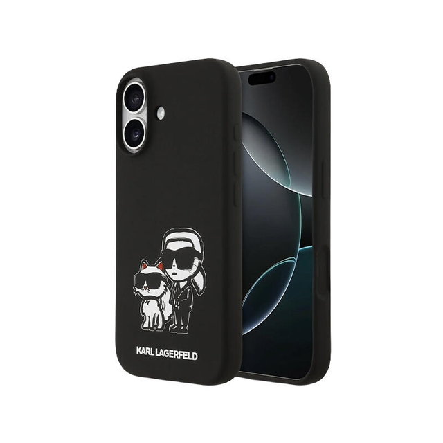 Karl Lagerfeld Hc Magsafe Silicone W/ K&C Sketch Logo  Iphone 17 KLHMP17SSKCGRGOK Black