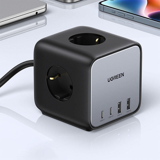 Ugreen Diginest Type-c 65w 3 Socket Charger 1.8m 60113 Black