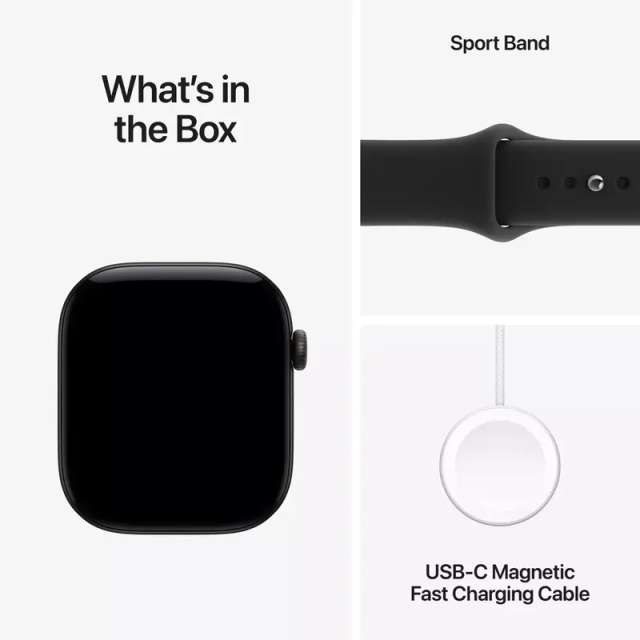 Apple Watch Series 12 GPS 46mm Black Aluminium Case with Black Sport Band