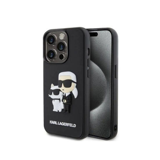 Karl Lagerfeld 3D Rubber Case NFT Karl & Choupette for iPhone 15 Pro Max KLHCP15X3DRKCNK