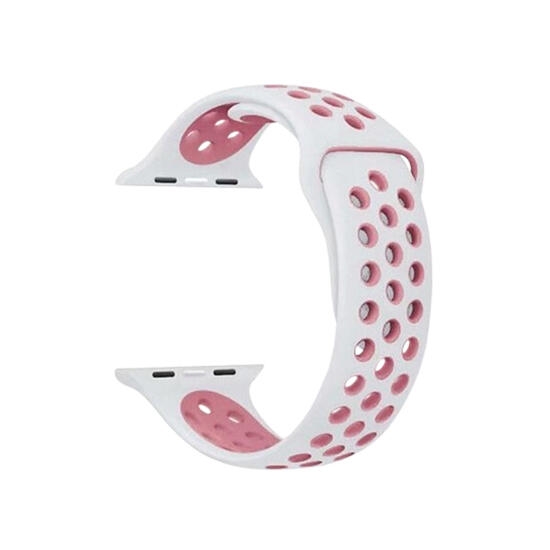 Sport Band With Hole For Apple Watches Series 7 45MM White/Pink