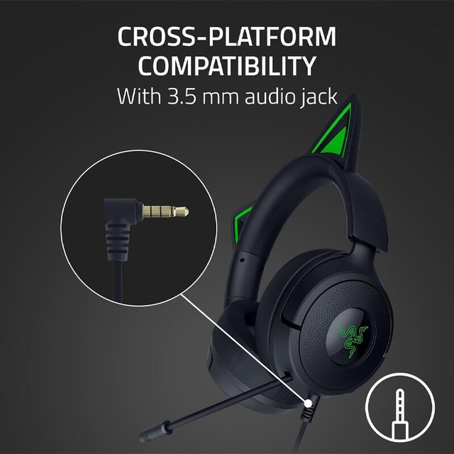 Razer Gaming Headset Kraken Kitty V3 X RZ04-05350200-R3M1 Black