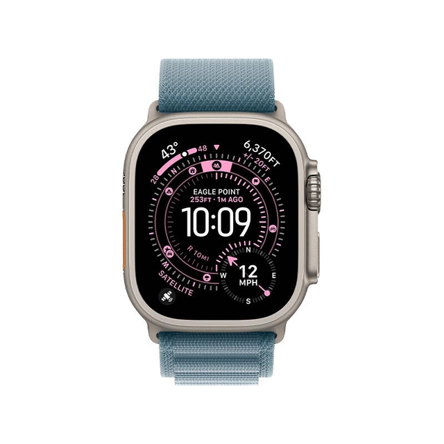 Apple Watch Ultra 3 49mm Natural Titanium Case With Light Blue Alpine Loop MEWP4 L