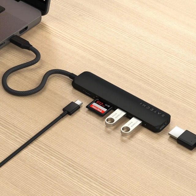 Satechi 6-in-1 USB-C Slim Multiport Adapter ST-P6SK Black