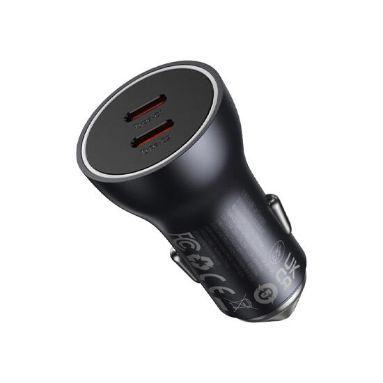 Baseus Golden Contactor Max Dual Fast Charge Car Charger C+C 60W CGJM000213 Dark Grey