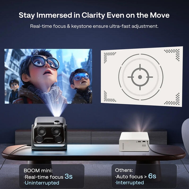 Aurzen Boom Mini Projector Beige White