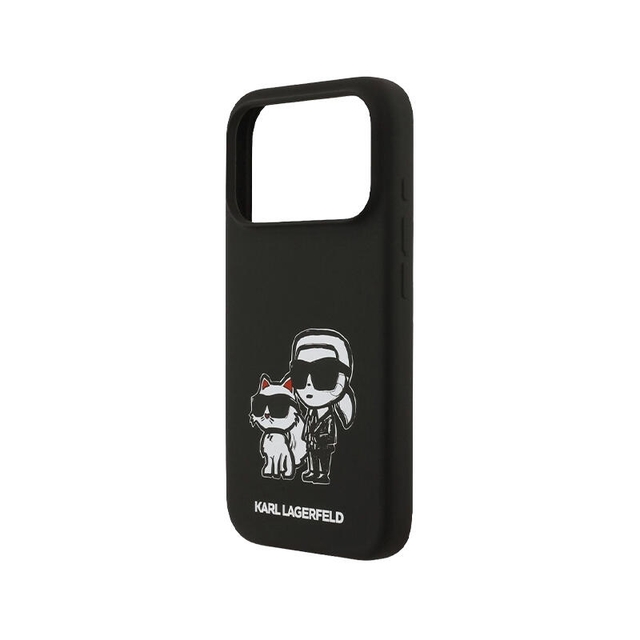 Karl Lagerfeld Hc Magsafe Silicone W/ K&C Sketch Logo  Iphone 17 Pro Max KLHMP17XSKCGRGOK Black