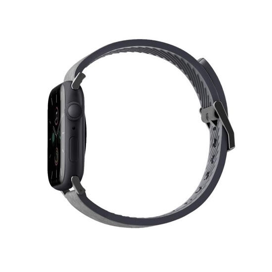 Uniq Straden Waterproof Leather Hybrid Apple Watch Strap 45/44/42Mm Black