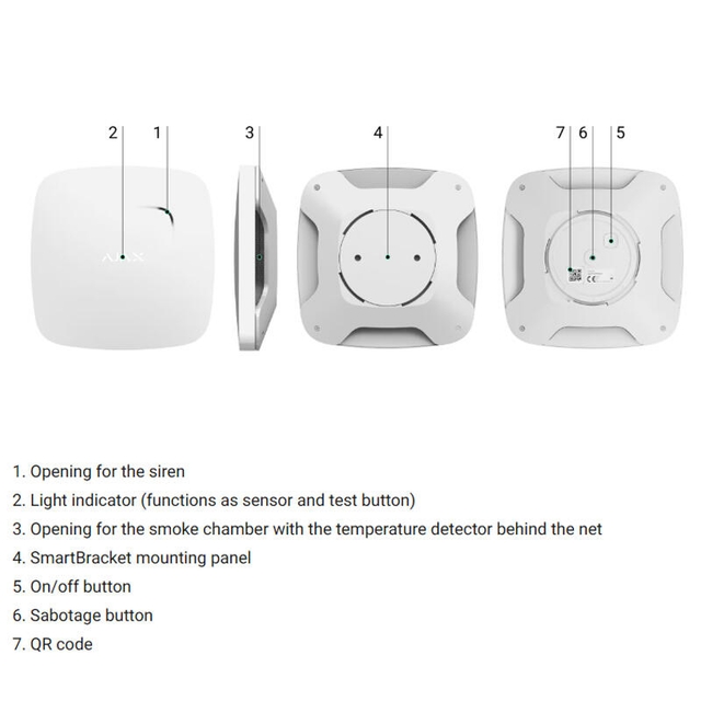 Ajax FireProtect Jeweller White