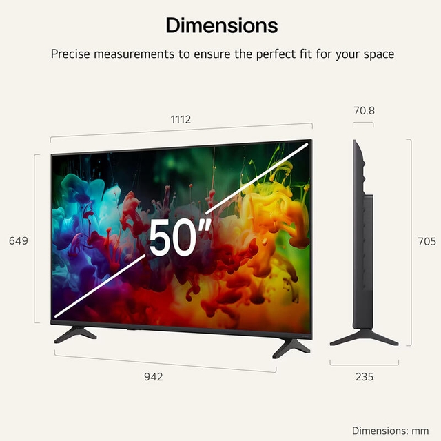 LG TV 50QNED70B6C Black
