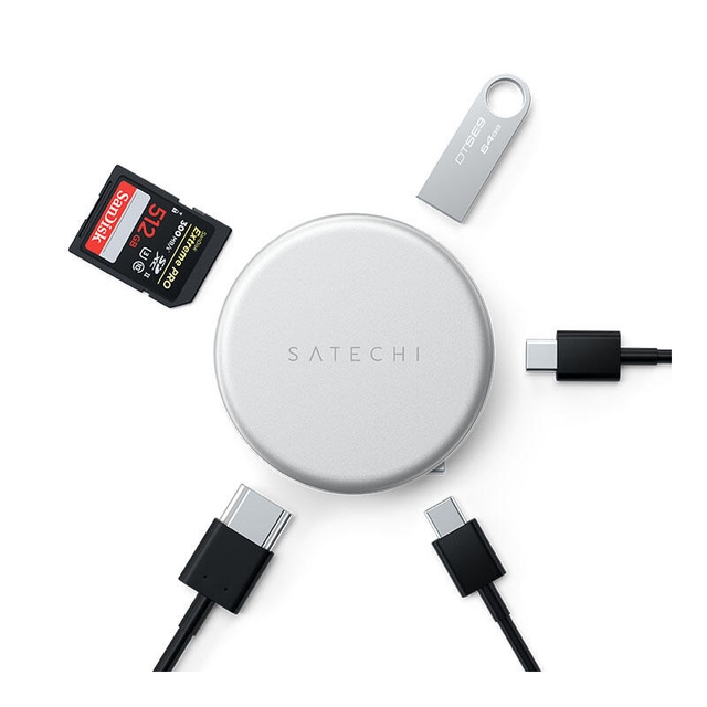 SATECHI OntheGo 5-in-1 Multiport Adapter Silver