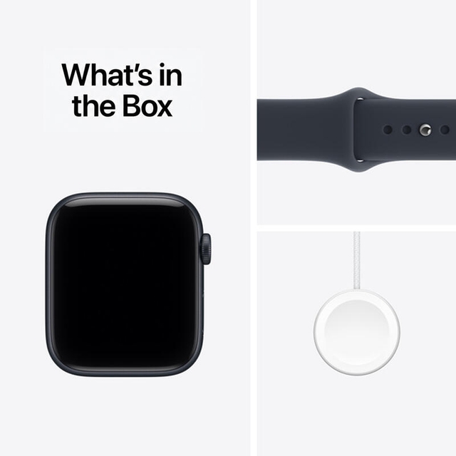 Apple Watch SE 3 GPS 44mm Midnight Aluminium Case With Navy Blue Sport Band MJL94 M/L