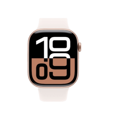 Apple Watch Series 10 GPS 42mm Rose Gold Aluminum Case With Light Blush SB MWWH3 S/M