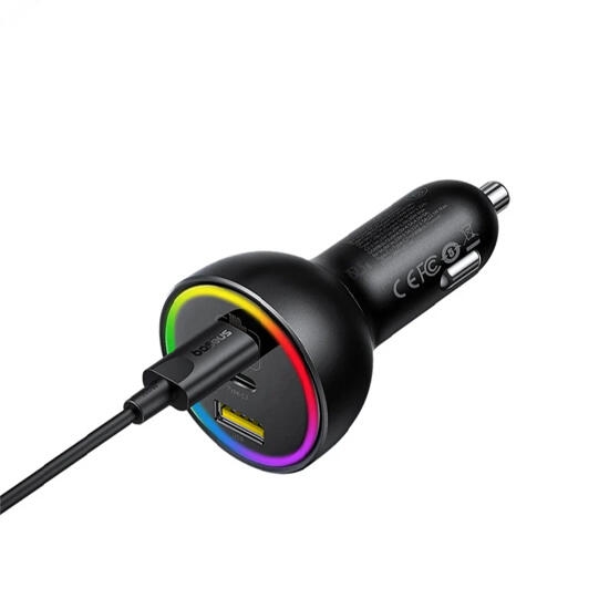 Baseus Multi-Port Fast Charge Car Charger CCU 152.5W Set with type-c cable C00036101111-00 Black