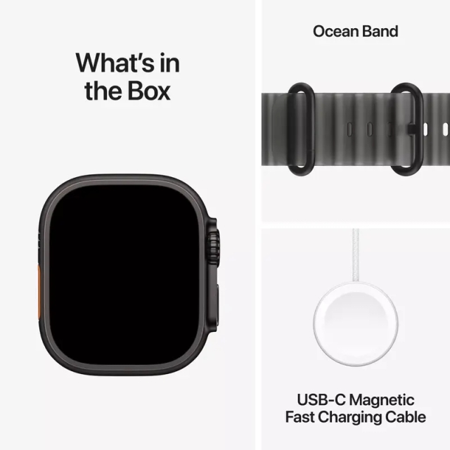 Apple Watch Ultra 4 GPS 49mm Black Titanium Case with Translucent Black Ocean Band