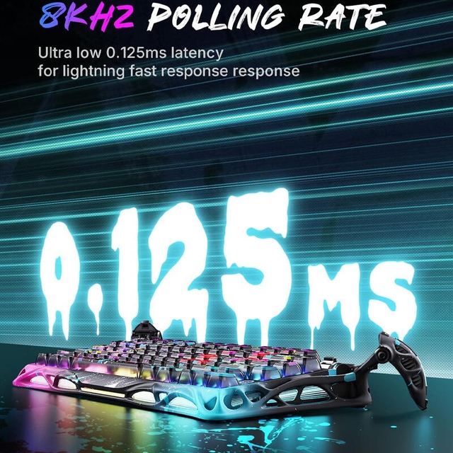 GravaStar Gaming Keyboard Mercury V75 Pro 80keys Magnetic Jade 8K Neon Graffiti