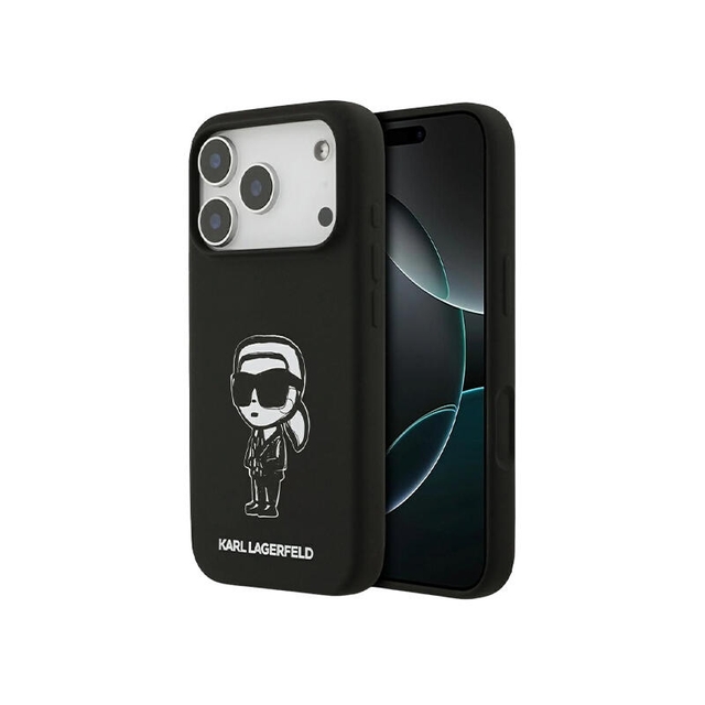 Karl Lagerfeld Hc Magsafe Silicone W/ Kl Sketch Logo Iphone 17 Pro KLHMP17LSKIGROK Black
