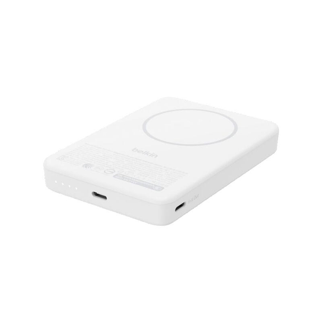Belkin Slim Magnetic Wireless Power Bank Qi2 15W 10000mAh With Stand BPD016HQWH White