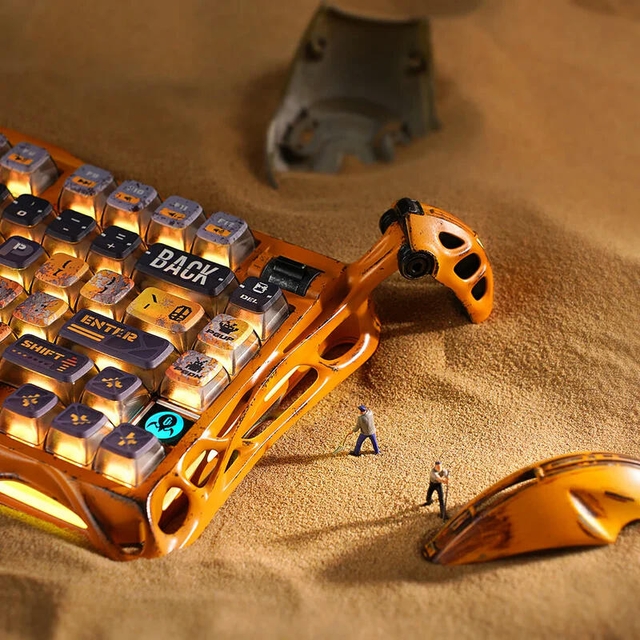 GravaStar Gaming Keyboard Special Edition Mercury K1 Pro 75% Wireless Mechanical Battle Worn Yellow
