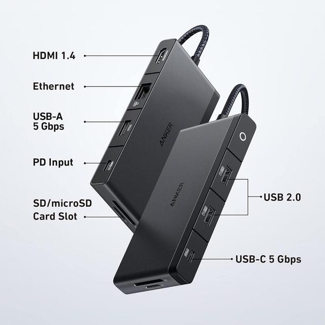 Anker 552 USB-C Hub 9in1 With 100W Power Delivery A8373H11 Black