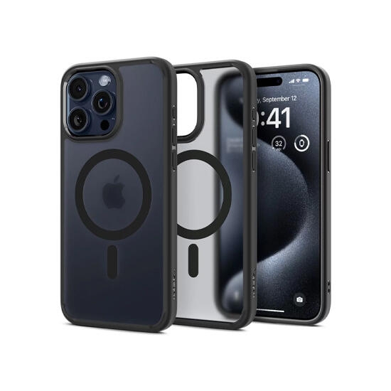 Spigen Ultra Hybrid MagFit Case For Apple iPhone 15 Pro Max ACS06581 Frost Black